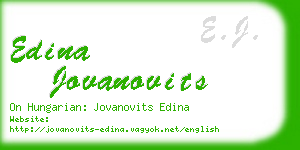 edina jovanovits business card
